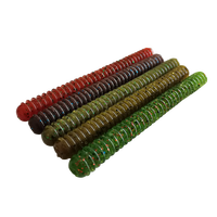 Leurre souple à queue droite filetée, appât de pêche en plastique souple à nervures en PVC, support OEM personnalisé