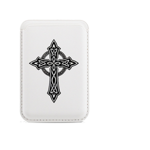 Cartera MagSafe con diseño de trazo de pincel pintado a mano, tarjetero artístico con crucifijo para iPhone 17 16 15 Pro Max - Product Image 6