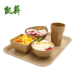 Bandeja de Comida Rectangular Colorida y Ecológica de Cáscara de Arroz, Plato de Diseño Simple para Cantinas, Hoteles, Restaurantes y Campamentos - Product Image 5