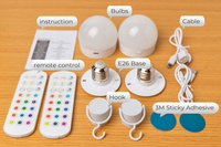 Ampoule LED intelligente E27 RGB colorée avec charge de type C, excellente ampoule d'urgence, lampe de camping