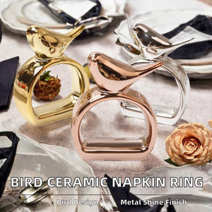 แหวนรองผ้าเช็ดปากโลหะดีไซน์ใหม่รูปนก  สำหรับงานแต่งงาน ร้านอาหาร และโรงแรม - Product Image 2