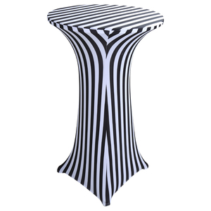 36inch Black <strong>White</strong> <strong>Striped</strong> Round <strong>Table</strong> Cover High Bar Cocktail Bar Stretch Spandex <strong>Table</strong> <strong>Cloth</strong> <strong>Table</strong> Linen - Product Image 1