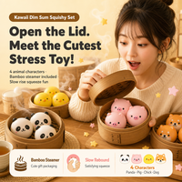 Jouets Squishy Anti-Stress à Rebond Lent, Modèles de Buns et Raviolis Simulés, Jouets à Presser en Forme de Rouleau de Fleur pour Filles et Garçons 14 ans et plus