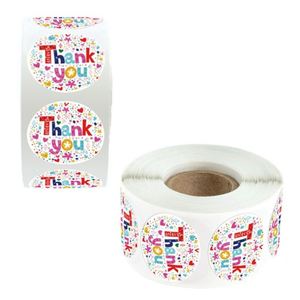 Rollo de adhesivo de papel sintético hecho de vinilo PP, Adhesivo de logotipo redondo impreso UV degradable con el medio ambiente - Product Image 5
