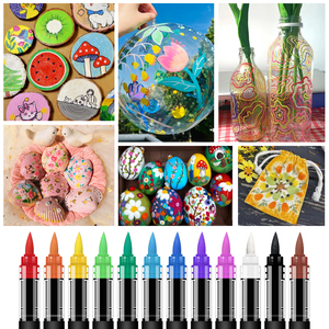 Set di 48 <span class=keywords><strong>Pennarelli</strong></span> Acrilici Flysea con Punta Morbida a Pennello <span class=keywords><strong>per</strong></span> Artisti, Fai-da-Te, <span class=keywords><strong>Tela</strong></span>, Legno - Product Image 2