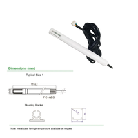 Capteur de température de type conduit d'air, style Pt100 NTC, sortie 4-20 mA ou RS485