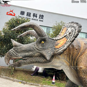 Juego Mecánico Infantil con Monedas, Dinosaurio, Simulación <span class=keywords><strong>de</strong></span> <span class=keywords><strong>Triceratops</strong></span> Jurásico, Animatrónico, para Exteriores - Product Image 3