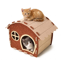 Maison pour chat en feutre classique personnalisée, lit pour animaux de compagnie d'intérieur en feutre haute densité, pliable, OEM ODM, nid de sommeil respirant