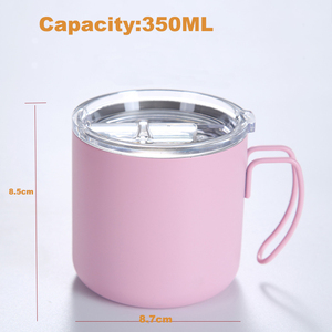 Taza clásica de acero inoxidable a prueba de fugas, taza de café <span class=keywords><strong>y</strong></span> té de 350ml con mango, aislamiento de doble pared para bebidas calientes <span class=keywords><strong>y</strong></span> frías, termo al vacío - Product Image 5