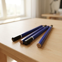 Crayon en bois hexagonal de 7 pouces avec pointe trempée 2B/4B/6B/8B, ensemble professionnel pour le dessin, logo personnalisé, corps bleu, vente directe usine