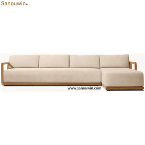 Sillón Seccional Moderno y Duradero de Teca para Exteriores con Brazo Derecho, Estructura Artesanal, Detalle Ranurado y Base de Malla con Drenaje de Agua - Product Image 5