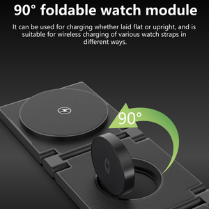 <span class=keywords><strong>Cargador</strong></span> Inalámbrico Magnético 3 en 1, Plegable, 15W, Carga Rápida para iPhone, Teléfono Android, Reloj, <span class=keywords><strong>AirPods</strong></span>, con Funda de Cuero PU - Product Image 6