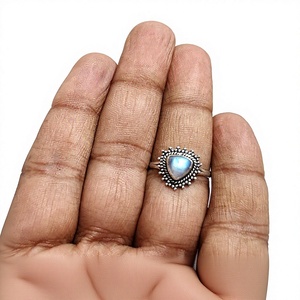 Bagues de lunette en argent 925 avec pierres précieuses, Design fait à la main, mélange de pierres naturelles, anneaux - Product Image 3