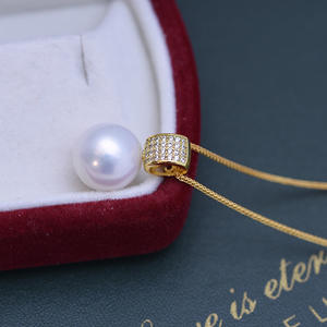 สร้อยคอจี้มุกน้ำจืดทรงกลมสีขาวขนาด 11-12 มม. สำหรับผู้หญิง เงินแท้ S925 ชุดเต็ม พร้อมแสงสว่างสวยงามและตำหนิเล็กน้อย - Product Image 3