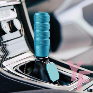 Pommeau de Levier de Vitesses Universel en Alliage d'Aluminium Bleu Dépoli, Tête de Levier de Vitesse de 8 cm de Long pour Remplacement de Voiture - Product Image 2