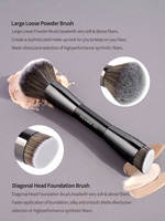 MAANGE Ensemble de 7 pinceaux de maquillage de haute qualité Ensemble de pinceaux de beauté professionnels naturels personnalisés avec sac de pinceaux Ensemble de pinceaux de maquillage