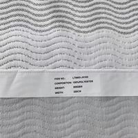 Tissu de couverture de matelas doux en jacquard tricoté 100 % polyester, teint en fil, extensible, pour textile de maison, motif ligne ondulée, 300g