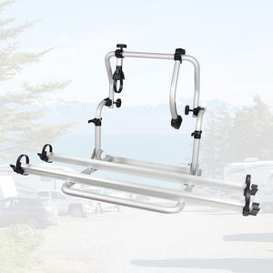Installation à vis CB50-v Tout en alliage d'aluminium argent RV pliant arrière porte-vélos utilisation pour deux vélos utilisation pour camping-car rack - Product Image 1