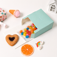 Mini boîte cadeau carrée portable en papier avec pelliculage mat, couleurs personnalisées, design de dessin animé pour emballage cosmétique, anniversaire, fête prénatale