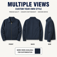Veste de travail classique en sergé pour homme, avec fermeture éclair, poche sur la manche, col pointu, coupe-vent, vêtement de travail décontracté