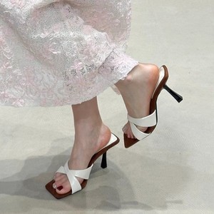 Giày cao gót quai chéo mũi vuông mùa hè 2025 kiểu mới, size lớn, quyến rũ, dành cho nữ - Product Image 2