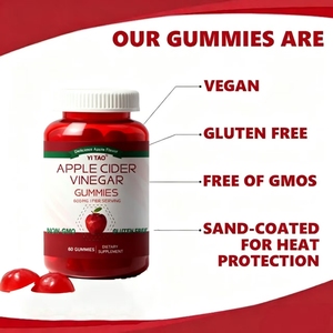 Bonbons gélifiés au vinaigre de cidre de pomme OEM ACV, détoxifiant, brûleur de graisse, naturel, végétalien, 1000 mg - Product Image 2