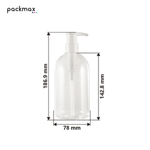 550ml Round Shoulder Thick PET Transparent <b>Shampoo</b> Bottle - Custom Daily Chemical Packaging Lotion Container - Product Image 3