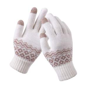 Winter Jacquard <b>Touch</b> Screen Stretchy Knitted Unisex Warm <b>Gloves</b> - Product Image 4