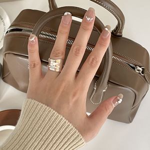 Gioielli di moda 925 argento pesante anello largo per le donne o gli uomini 18K placcato in oro 925 argento sterling anelli regolabili aperti all'ingrosso - Product Image 3