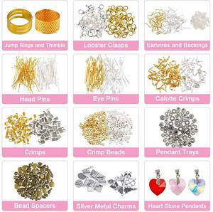 <span class=keywords><strong>Kit</strong></span> de fabrication de <span class=keywords><strong>bijoux</strong></span> avec outils, fournitures, perles, fils, breloques <span class=keywords><strong>pour</strong></span> adultes, adolescents, enfants, filles, colliers, bracelets, boucles d'oreilles, pendentifs - Product Image 4
