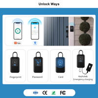 Caja de Seguridad Inteligente para Llaves con Código Físico, Impermeable para Exteriores, Montada en la Pared, con Aplicación Tuya TTLock, para Hogar, Apartamento, Air Bnb