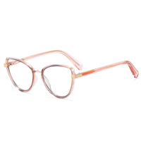 SHINELOT MS 97740 Nouvelle monture de lunettes optiques œil-de-chat en TR90 et métal, anti-lumière bleue, lunettes de vue tendance pour femmes, logo personnalisé