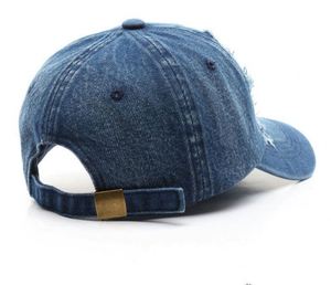 Casquette de baseball en jean délavé vintage de haute qualité, style déchiré - Product Image 5