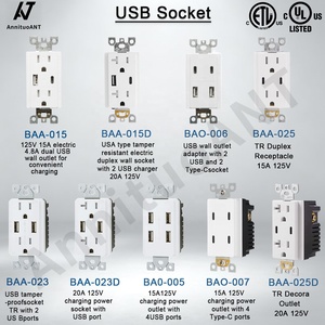 เต้ารับติดผนังมาตรฐานอเมริกาเหนือ 4 พอร์ต USB-C รุ่น BAO-006 2 พอร์ต Type A 2 พอร์ต Type C 4.8A สีขาว ช่องเสียบชาร์จไฟ OEM ODM - Product Image 6