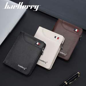 Portefeuille Baellerry pour homme en cuir PU, poche avant, petit portefeuille fin à fermeture éclair, portefeuille d'affaires pour homme, porte-cartes multiples, porte-monnaie - Product Image 1