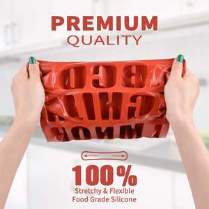 Molde <span class=keywords><strong>de</strong></span> Silicona con Letras y Números, Alfabeto Grande, Redondo, <span class=keywords><strong>para</strong></span> Hornear Chocolate, Pasteles, Alimentos, Uso Comercial, 26 Cavidades - Product Image 6