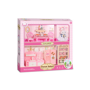 2025 vente chaude bricolage lapin rose Mini chambre Mini <span class=keywords><strong>cuisine</strong></span> <span class=keywords><strong>maison</strong></span> de poupée Mini jouet mignon lapin jeu <span class=keywords><strong>maison</strong></span> jouet fille cadeau d'anniversaire - Product Image 4