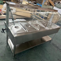 Bain-marie électrique commercial de comptoir avec vitrine en verre haute pour restaurant et buffet