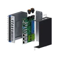 Barebone 3 LAN J6412/J1900 Mini PC Mesin Visi Komputer dengan Memori hingga 8GB Penyimpanan SSD M.2 3 Port USB3.0