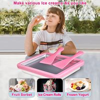 Machine à crème glacée roulée pour enfants, Machine à crème glacée roulée instantanée, yaourt glacé, Sorbet, fabricant de glaces, bricolage