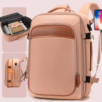 Sac à dos pour ordinateur portable en nylon Oxford imperméable avec port de chargement USB, antivol et extensible, idéal pour les étudiants et les voyages d'affaires
