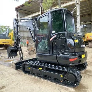 99% nueva Mini excavadora japonesa 5,5 toneladas Excavadora hidráulica de Segunda Mano Negra maquinaria japonesa usada Kubota kx165 a la venta