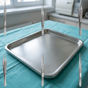 Pinzas de Sutura McCullough 1x2 con Dientes y Serrado de 9.5cm, Pinzas de Utilidad Hospitalaria Wills con Serrado de 10cm, Pinzas para Apósitos Adson de 12cm - Product Image 2