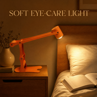 Lampe de bureau LED à bras articulé sans fil, rechargeable 2000 mAh, en métal, réglable 3 couleurs, intensité variable pour chevet et bureau