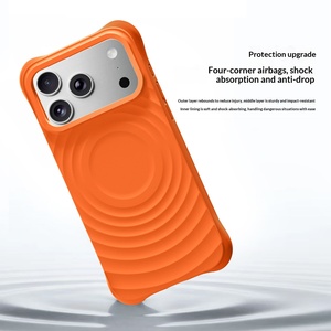 เคสซิลิโคนเหลวแม่เหล็กแบบหรูหราสำหรับ 17 Pro Max ลายคลื่น ป้องกันการตกกระแทกทั้งสี่มุม - Product Image 4