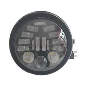 Phare rond LED Halo Angel Eyes noir de 7 pouces pour Sportster 1200 883 Street 500 <span class=keywords><strong>750</strong></span> 5-3/4 pouces Projecteur de phare 50W - Product Image 1