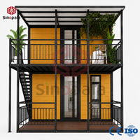 Maison préfabriquée de jardin, petite maison verte mobile, villa moderne à 2 étages, maison conteneur extensible