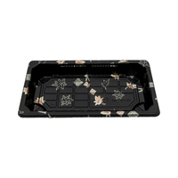 Conteneur d'emballage alimentaire jetable en plastique de petite taille pour sashimi sushi PS Rectangle Plateau à emporter avec couvercle Pack avec logo personnalisé