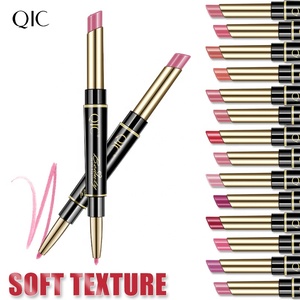 Qic Tùy Chỉnh Của Riêng Bạn Logo 2 Trong <span class=keywords><strong>1</strong></span> Đôi Đầu Son Môi & Lipliner Anh Đào Không Thấm Nước Màu Hồng Lụa Lip Stick Matte Lipliner Bộ - Product Image 4