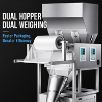 Machine d'emballage pneumatique multifonctionnelle à double tête pour aliments soufflés, frites, chips de pommes de terre, chips de bananes, granulés 3000g
